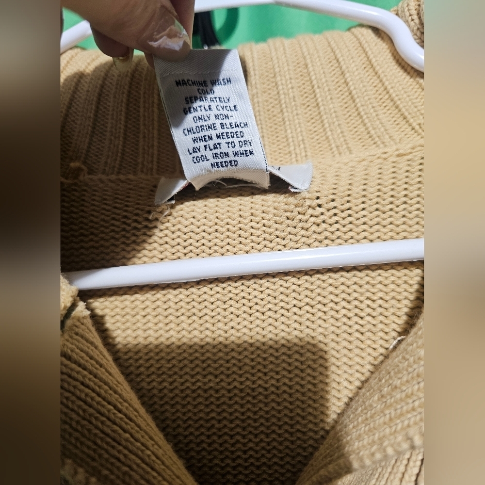 Westbound Beige Large EUC Cardigan Sweater 23 PTP - Picture 5 of 5